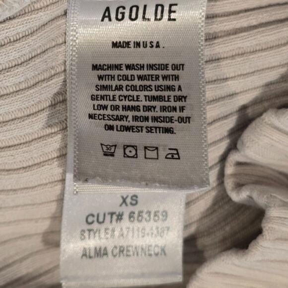 AGOLDE Alma Ribbed Knit Sweater in Gray Mist – EUC Size XS - Picture 3 of 4